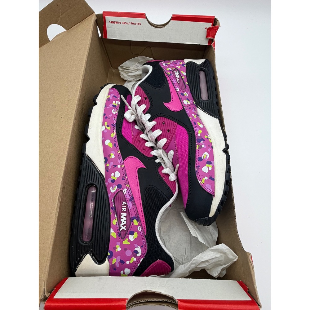 Nike Air Max 90 GS Fuschia Confetti Sneakers Size 7Y/8.5 Women's - Picture 9 of 9